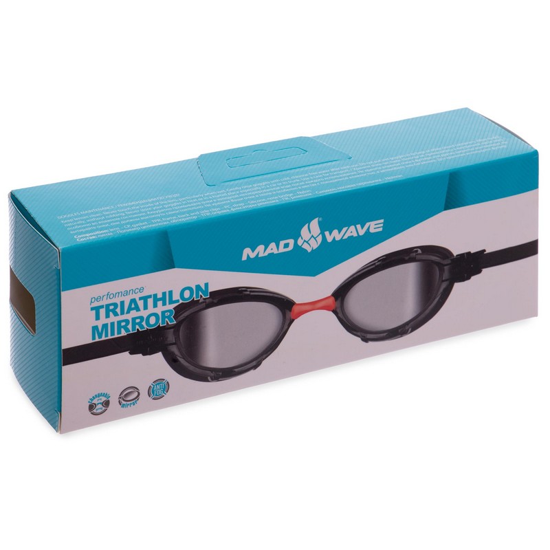 Окуляри для плавання дорослі дзеркальні лінзи MadWave TRIATHLON Mirror M042705 кольори в асортименті