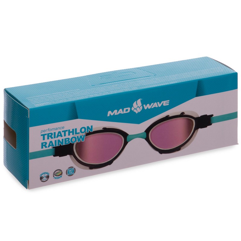 Окуляри для плавання дорослі райдужні лінзи дорослі MadWave TRIATHLON Rainbow M042706 кольори в асортименті