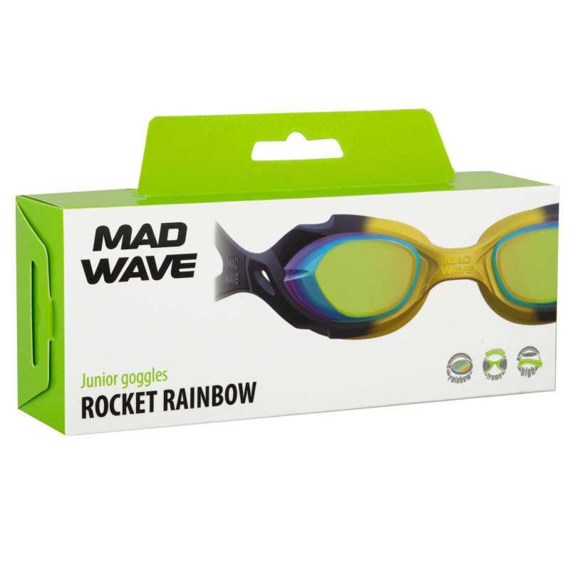 Окуляри для плавання юніорські райдужні лінзи MadWave ROCKET RAINBOW JUNIOR M043009 кольори в асортименті