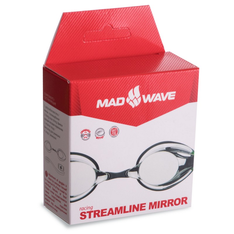Окуляри для плавання стартові дзеркальні лінзи MadWave STREAMLINE Mirror II M045702 кольори в асортименті