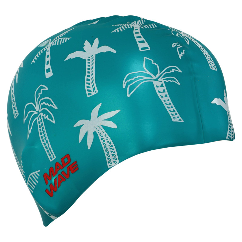Шапочка для плавання силіконова для дорослих MadWave PALM TREE M055330 зелений