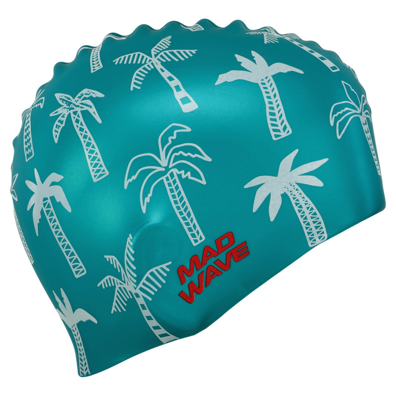 Шапочка для плавання силіконова для дорослих MadWave PALM TREE M055330 зелений