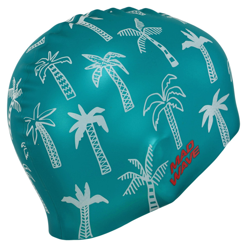 Шапочка для плавання силіконова для дорослих MadWave PALM TREE M055330 зелений