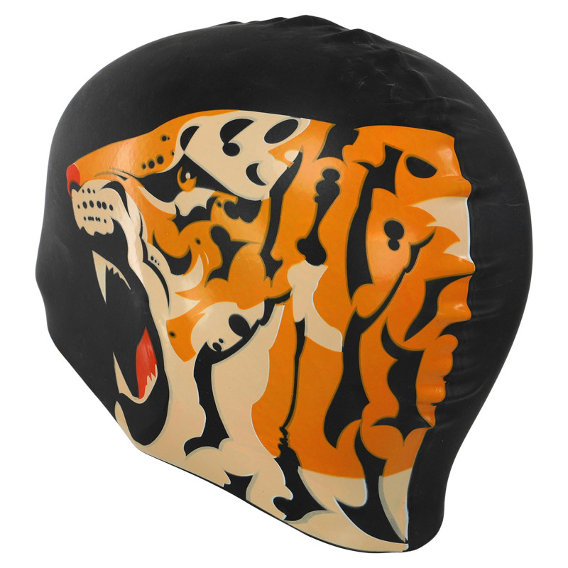 Шапочка для плавання силіконова для дорослих MadWave TIGER M055332 чорний