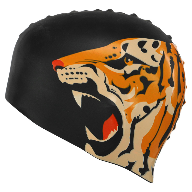Шапочка для плавання силіконова для дорослих MadWave TIGER M055332 чорний