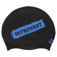 Шапочка для плавання силіконова для дорослих MadWave INTROVERT reversible M055336 чорний-білий