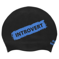 Шапочка для плавання силіконова для дорослих MadWave INTROVERT reversible M055336 чорний-білий