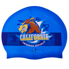 Шапочка для плавання силіконова для дорослих MadWave CALIFORNIA M055833000W темно-синій