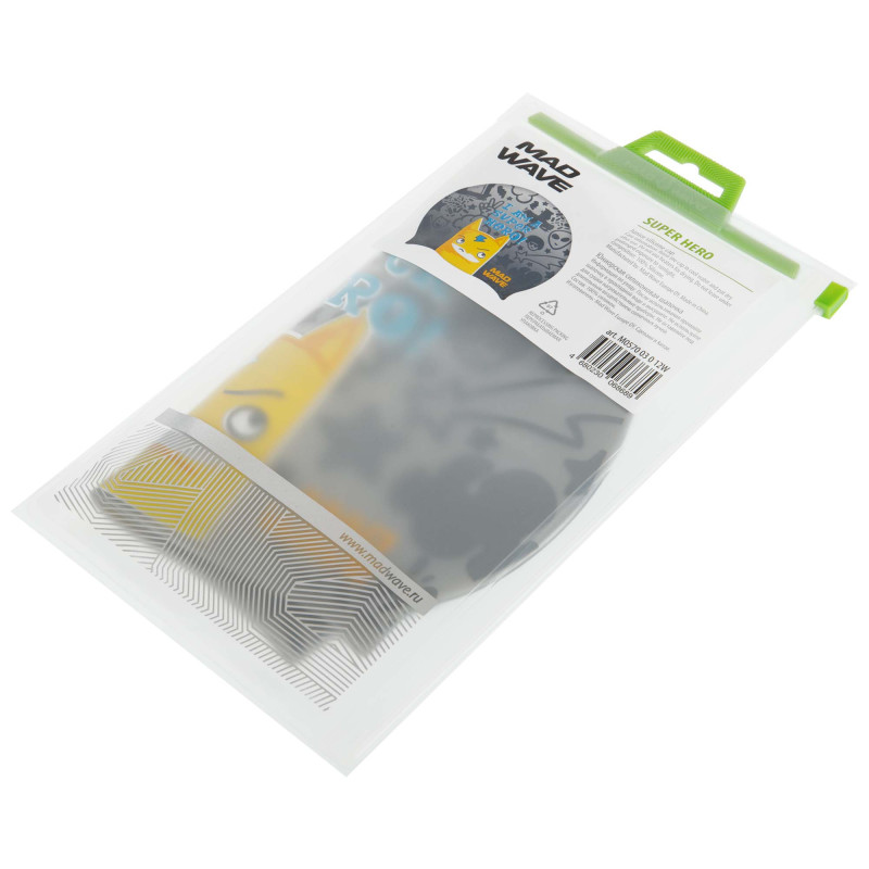 Шапочка для плавання силіконова юніорська MadWave Junior SUPER HERO M057003 сріблий