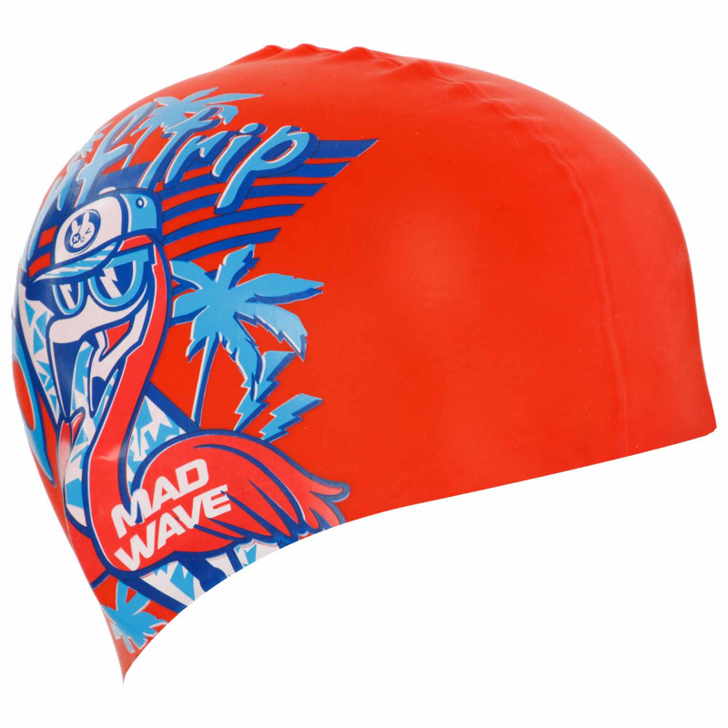 Шапочка для плавання силіконова юніорська MadWave Junior FLAMINGO M057206 червоний