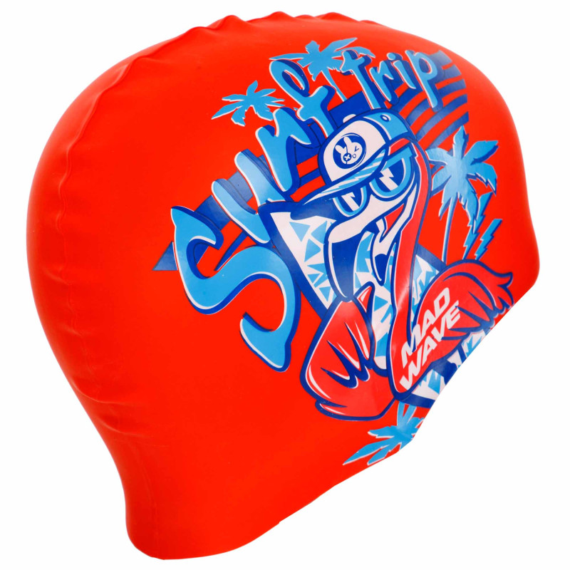Шапочка для плавання силіконова юніорська MadWave Junior FLAMINGO M057206 червоний