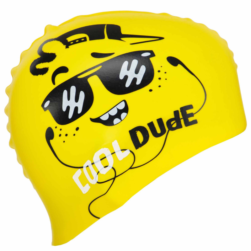 Шапочка для плавання силіконова юніорська MadWave Junior DUDE M057208 жовтий