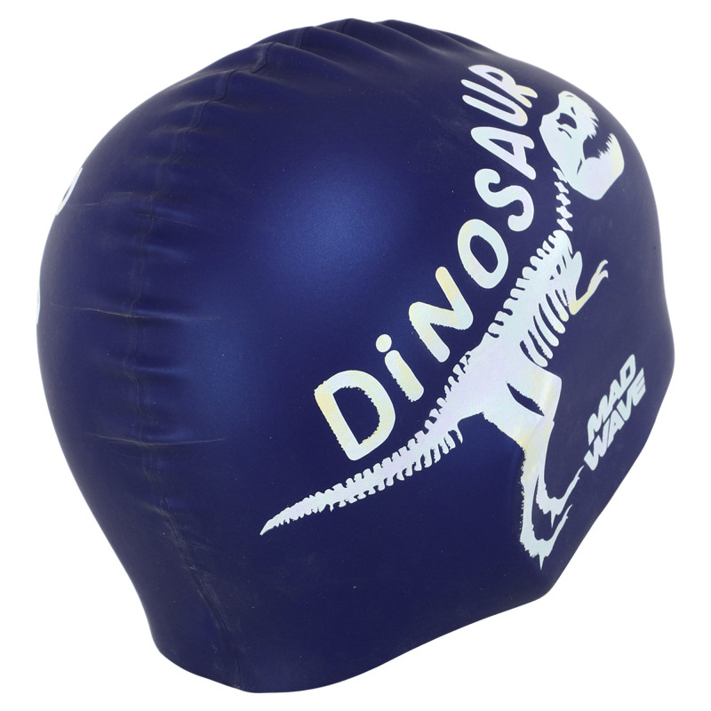 Шапочка для плавання силіконова юніорська MadWave Junior DINOSAUR M057307 темно-синій