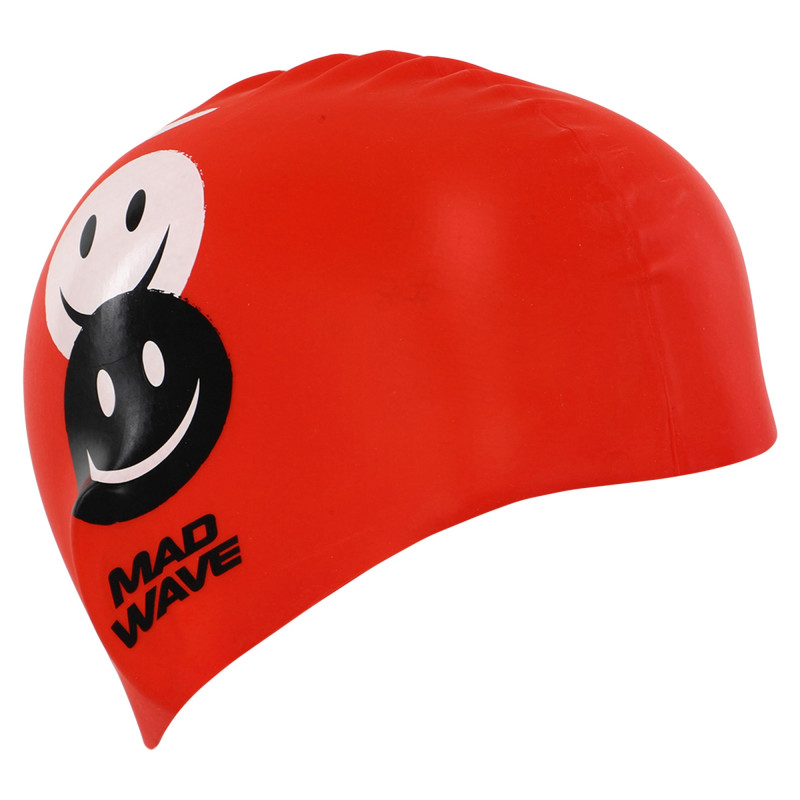 Шапочка для плавання силіконова юніорська MadWave Junior EMOJI M057308 червоний