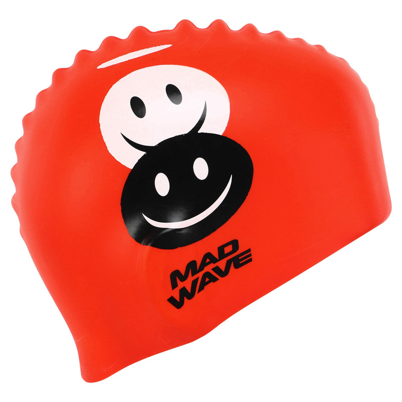 Шапочка для плавання силіконова юніорська MadWave Junior EMOJI M057308 червоний