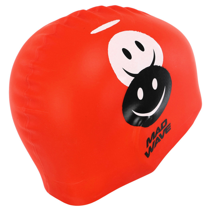 Шапочка для плавання силіконова юніорська MadWave Junior EMOJI M057308 червоний