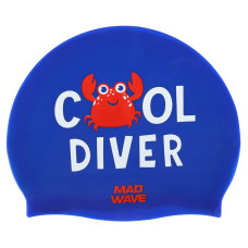 Шапочка для плавання силіконова юніорська MadWave Junior COOL DIVER M057310 синій