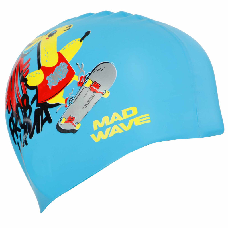 Шапочка для плавання силіконова юніорська MadWave Junior LLAMA M057910 блакитний