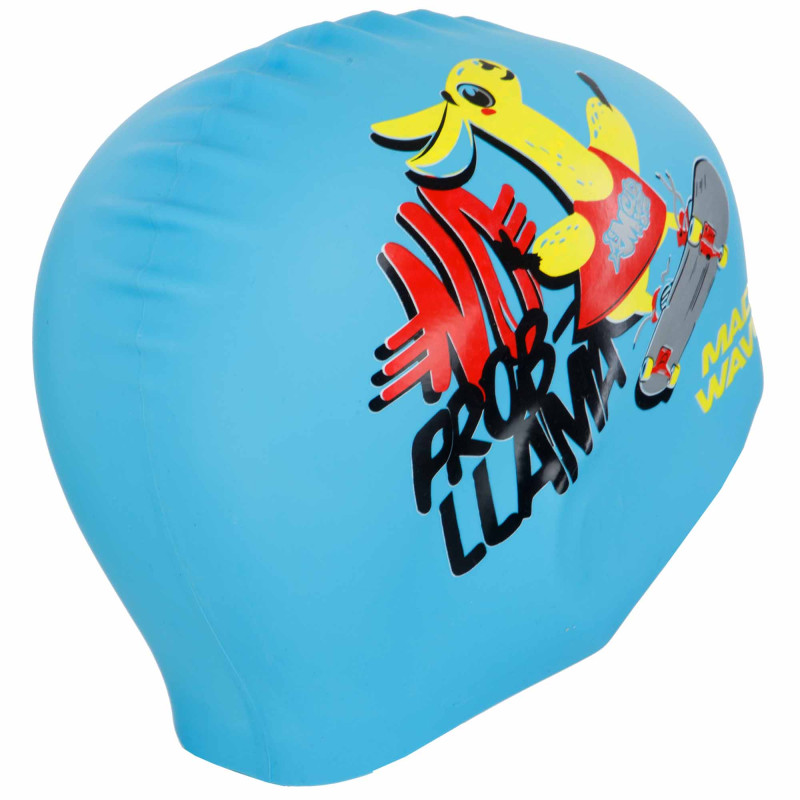 Шапочка для плавання силіконова юніорська MadWave Junior LLAMA M057910 блакитний