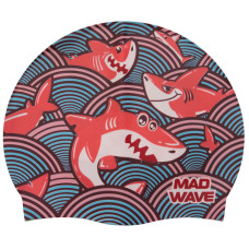 Шапочка для плавання силіконова юніорська MadWave Junior SHARKY M057911 кольори в асортименті