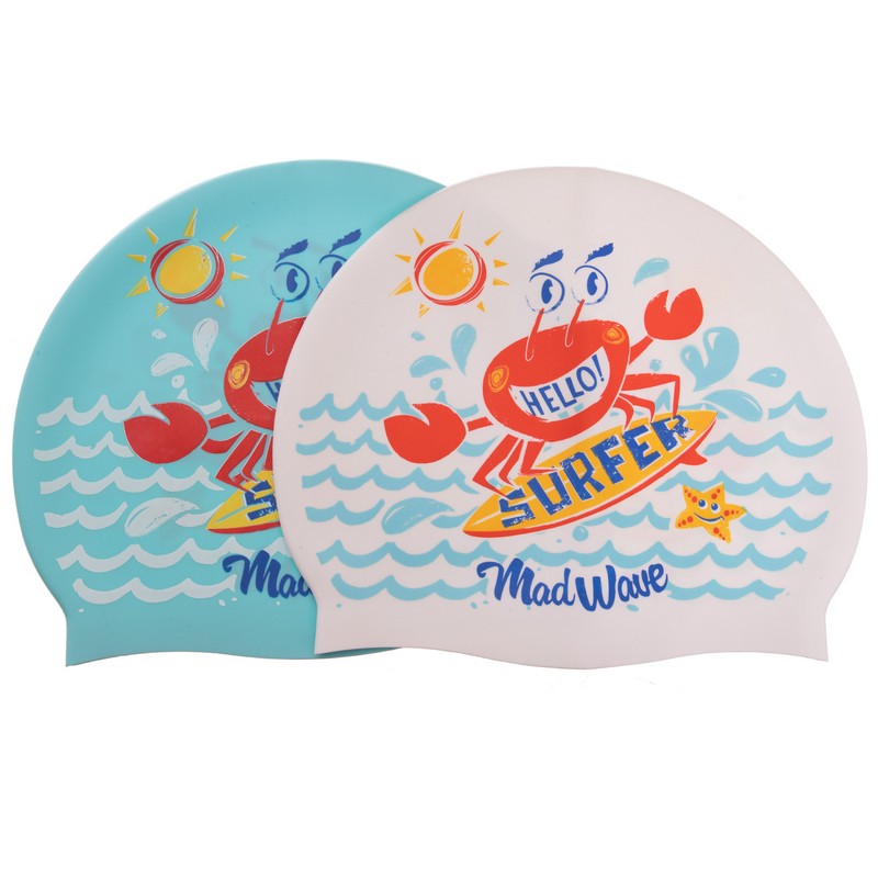 Шапочка для плавання силіконова юніорська MadWave Junior SURFER M057912 кольори в асортименті
