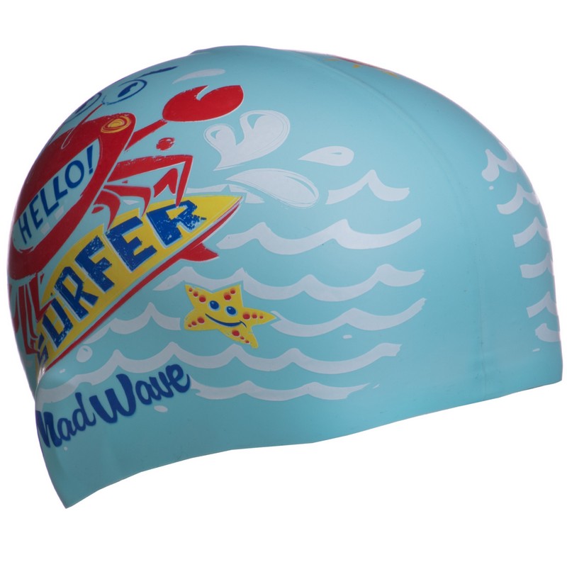 Шапочка для плавання силіконова юніорська MadWave Junior SURFER M057912 кольори в асортименті