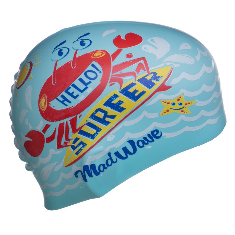 Шапочка для плавання силіконова юніорська MadWave Junior SURFER M057912 кольори в асортименті
