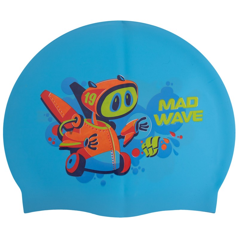 Шапочка для плавання силіконова юніорська MadWave Junior MAD BOT M057915 кольори в асортименті