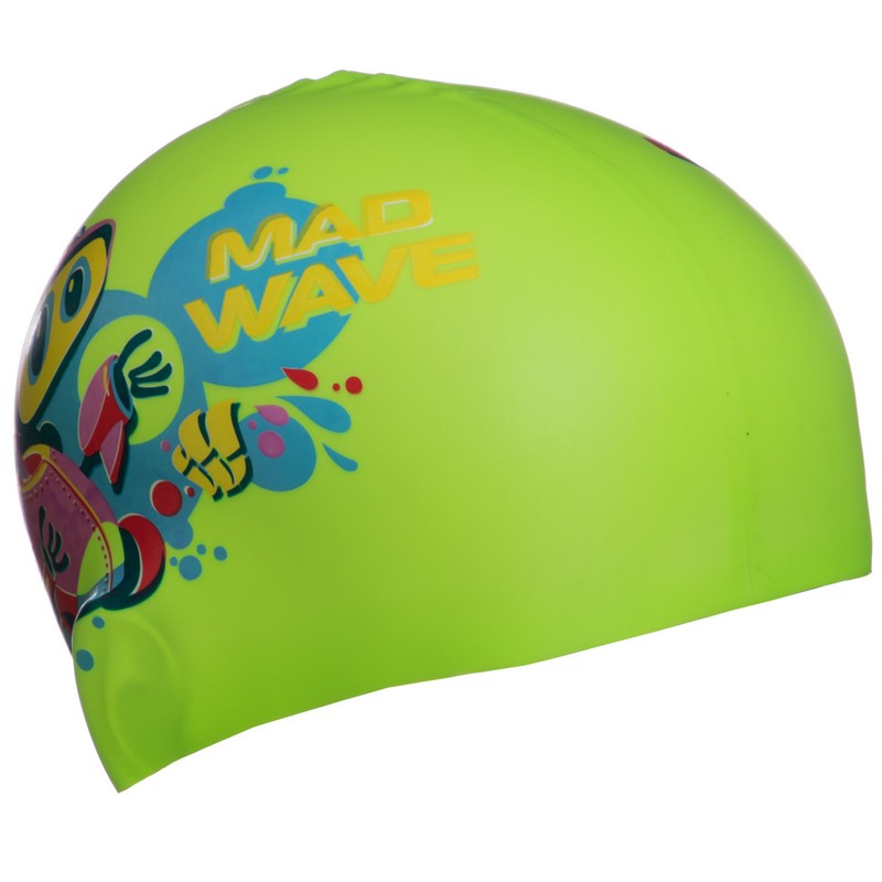 Шапочка для плавання силіконова юніорська MadWave Junior MAD BOT M057915 кольори в асортименті