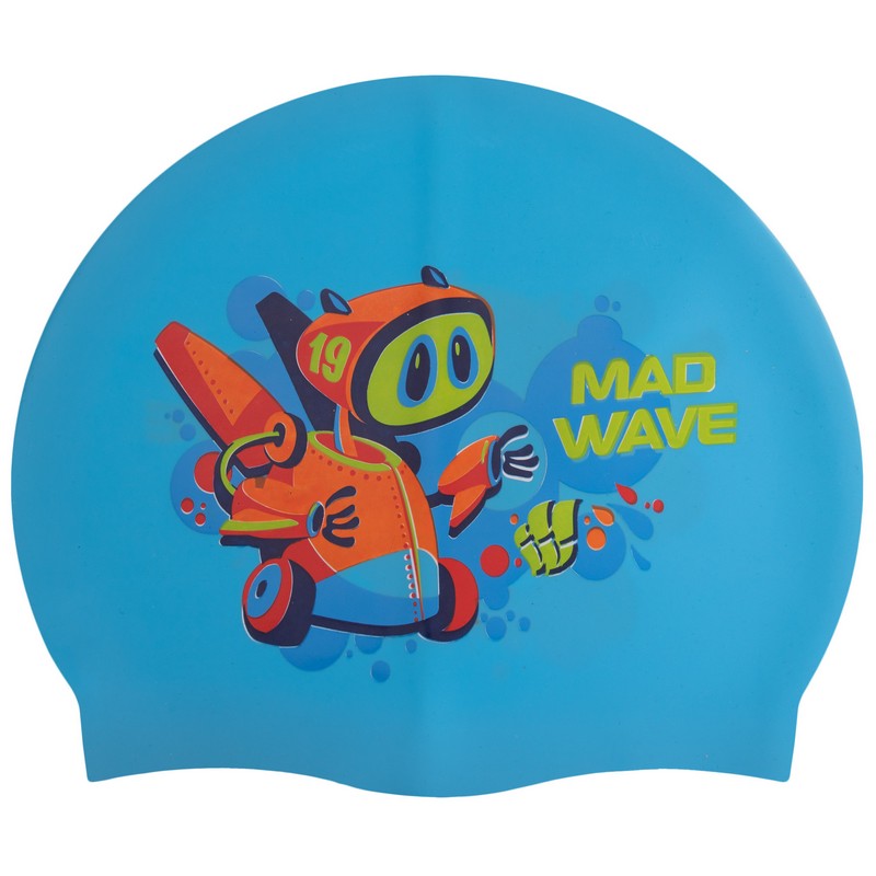 Шапочка для плавання силіконова юніорська MadWave Junior MAD BOT M057915 кольори в асортименті