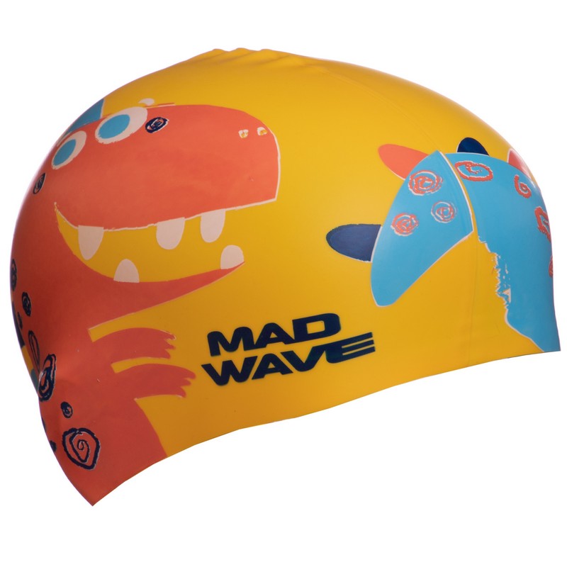 Шапочка для плавання силіконова юніорська MadWave Junior DINO M057916 кольори в асортименті