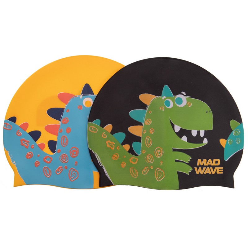 Шапочка для плавання силіконова юніорська MadWave Junior DINO M057916 кольори в асортименті