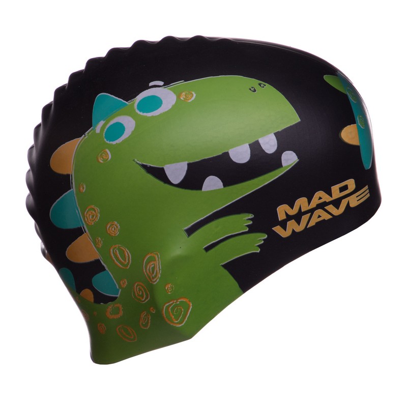 Шапочка для плавання силіконова юніорська MadWave Junior DINO M057916 кольори в асортименті