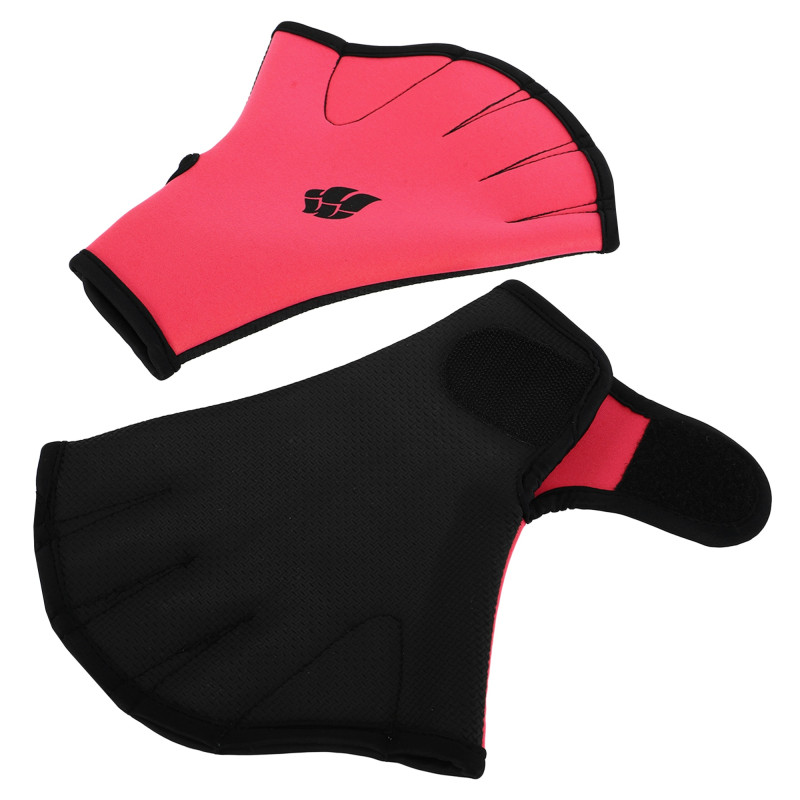 Акваперчатки для аквафітнесу Aquafitness gloves MadWave M074603 S-L рожевий-чорний