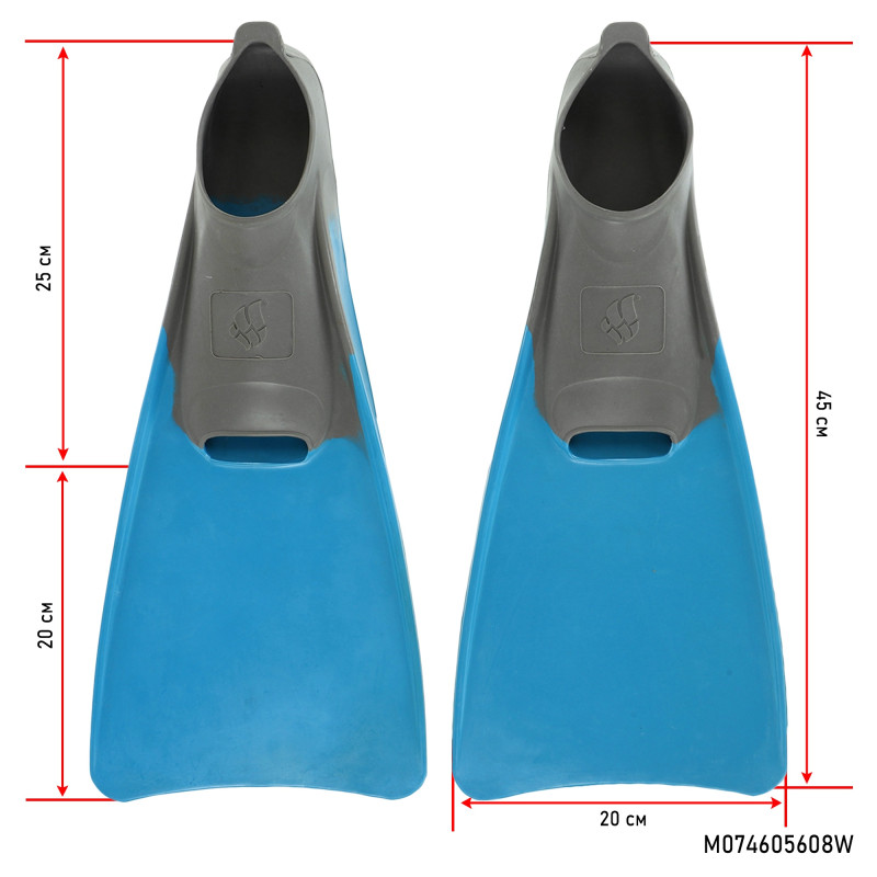 Ласти із закритою п'ятою MadWave M074605608W розмір 42-43 блакитний-сірий
