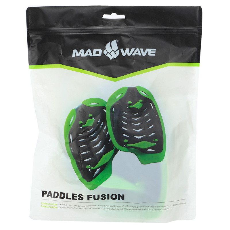 Лопатки для плавання ласти для рук MadWave FUSION M074801000W чорний