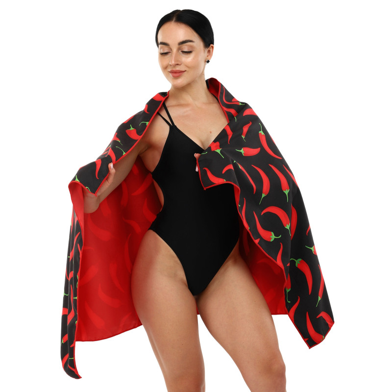 Рушник спортивний з мікрофібри MadWave SPICY M076304200W 140х80см чорний