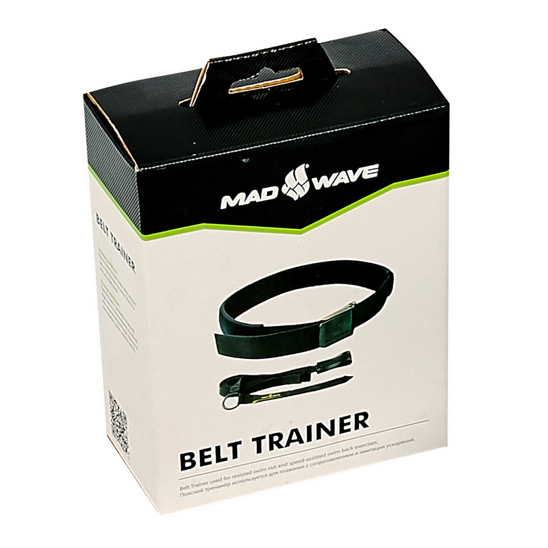 Пояс із тросом MadWave BELT TRAINER M077105 довжина 2м чорний