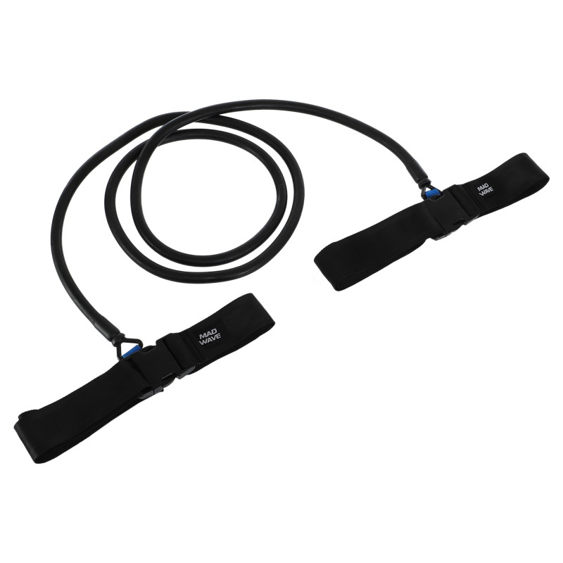 Поясний тренажер парний для плавання MadWave BELT TRAINER TWO SIDE M077106 довжина 2,4м чорний