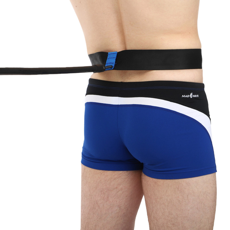 Поясний тренажер парний для плавання MadWave BELT TRAINER TWO SIDE M077106 довжина 2,4м чорний