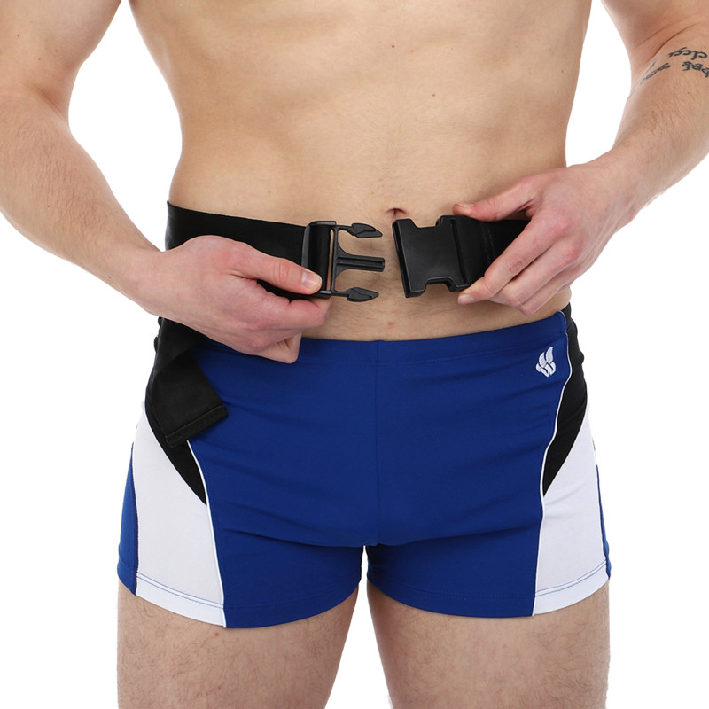Поясний тренажер парний для плавання MadWave BELT TRAINER TWO SIDE M077106 довжина 2,4м чорний