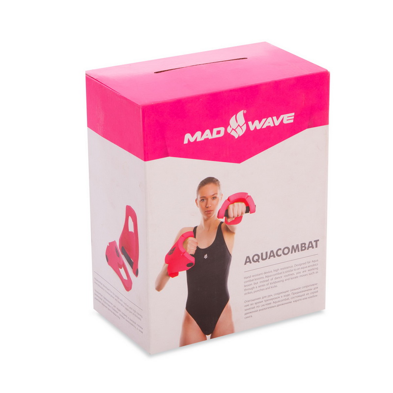 Гантелі для аквафітнесу та аквааеробіки аква-гантелі Aqua Dumbbells MadWave AQUACOMBAT M082301 2шт рожевий