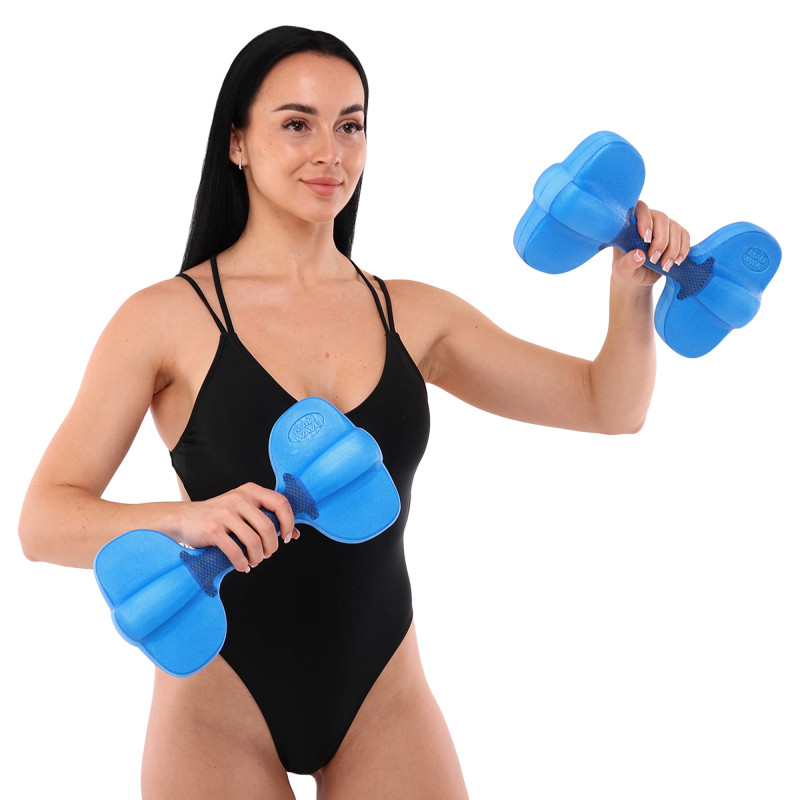 Гантелі для аквафітнесу та аквааеробіки аква-гантелі Aqua Dumbbells MadWave Aquaaerobics Pair M082503 2шт кольори в асортименті