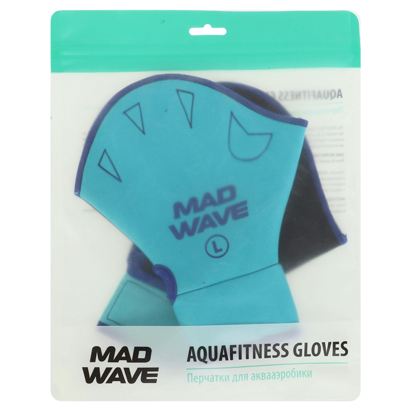 Акваперчатки для аквафітнесу Aquafitness gloves MadWave M082906 бірюзовий