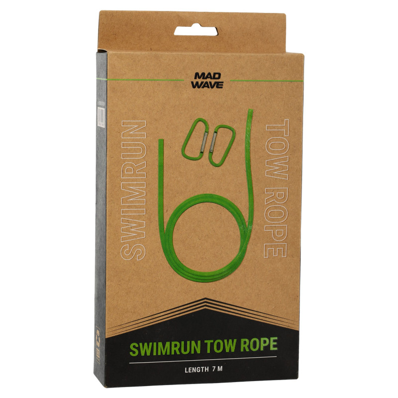 Трос амортизуючий для свімрану MADWAVE Swimrun Tow Rope M204003010W зелений
