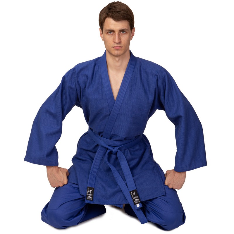 Кімоно для дзюдо куртка штани та пояс MATSA MA-0015 120-190см синій