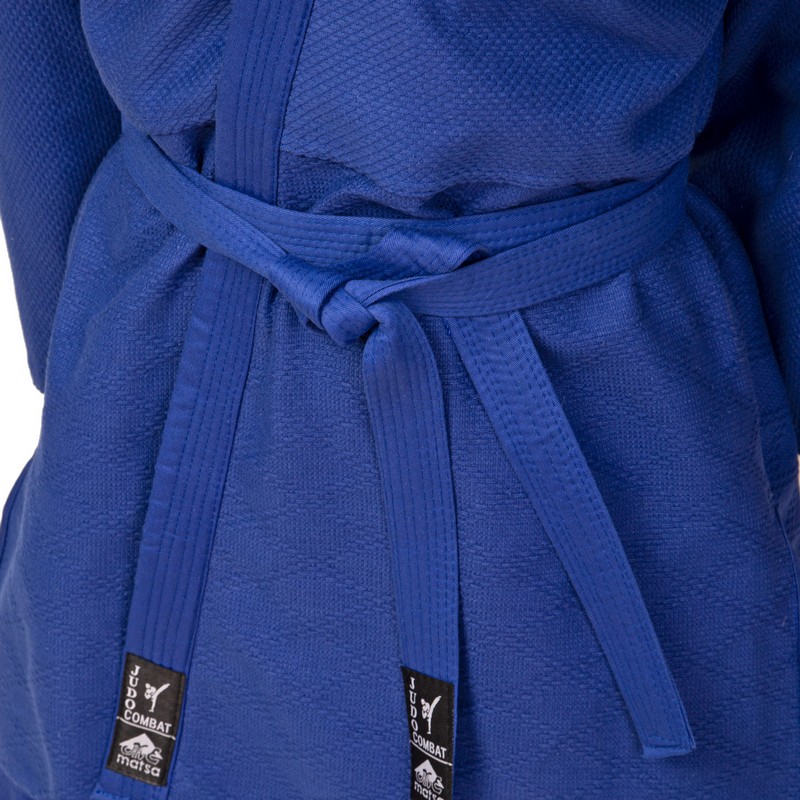 Кімоно для дзюдо куртка штани та пояс MATSA MA-0015 120-190см синій
