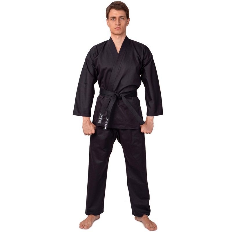 Кімоно для карате куртка штани та пояс MATSA MA-0017 130-200см чорний