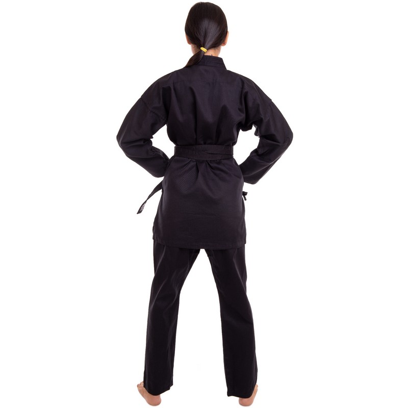 Кімоно для карате куртка штани та пояс MATSA MA-0017 130-200см чорний