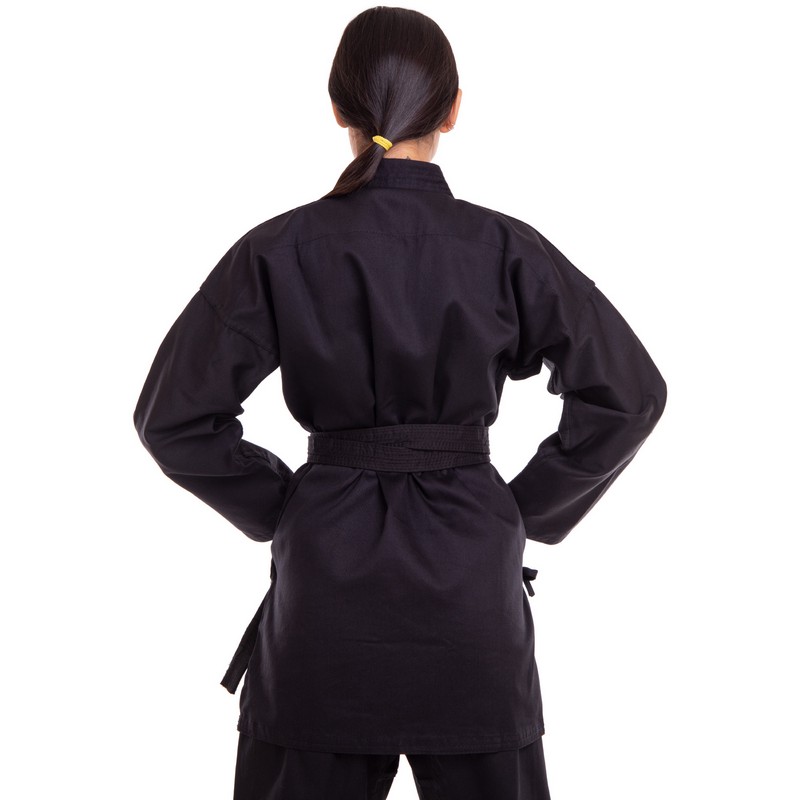 Кімоно для карате куртка штани та пояс MATSA MA-0017 130-200см чорний
